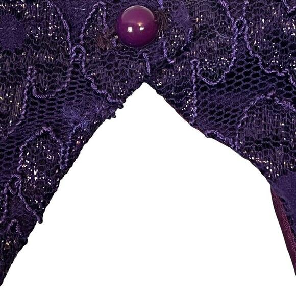 Roberta Dark Purple Womens Vintage Lace Satin Keyhole Formal Dress 90s Y2K 5/ 6 - Picture 13 of 16